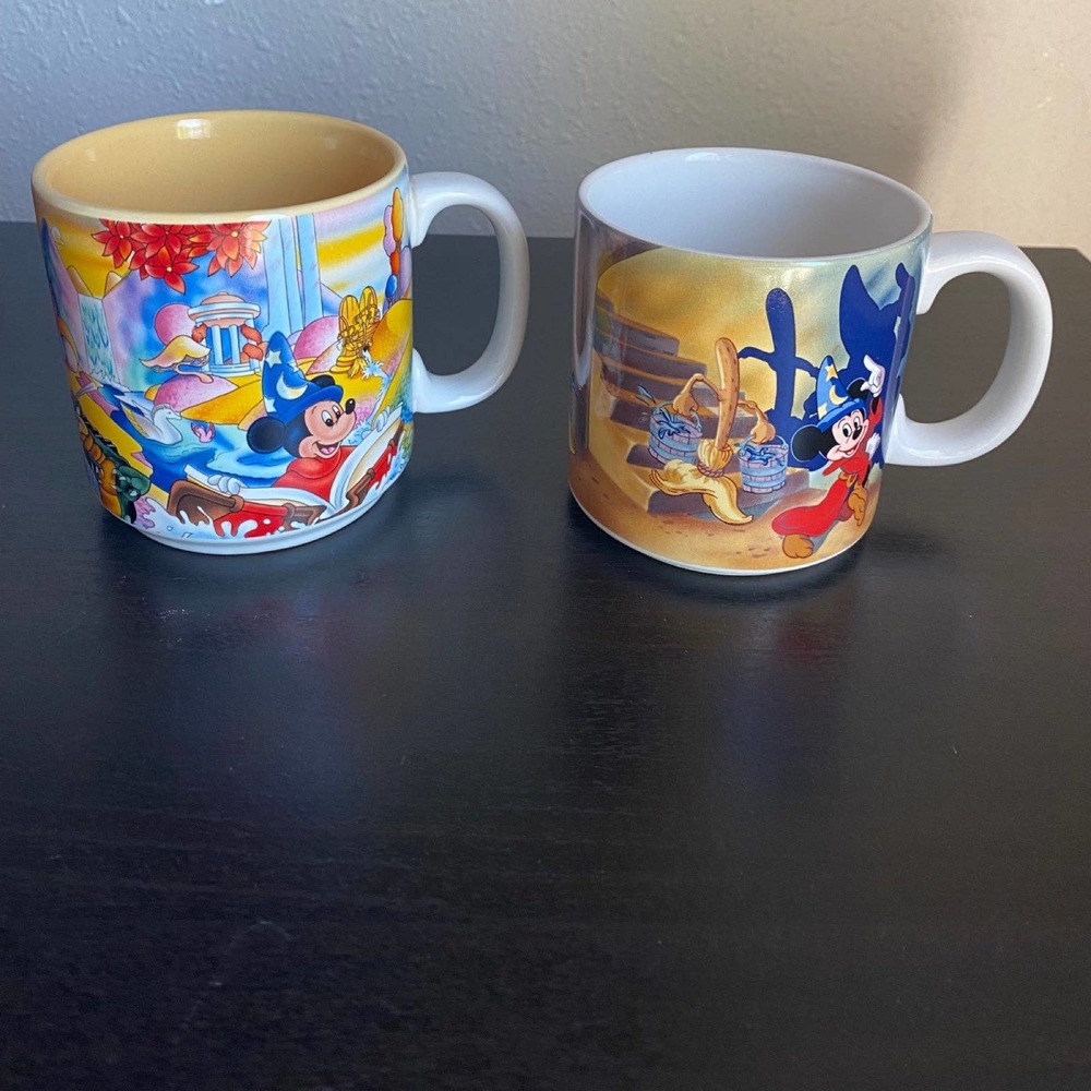 2 VTG Mickey Fantasia mugs